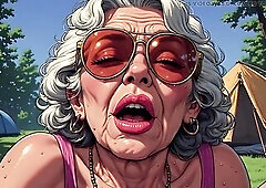 Erotic AI generated art. Mostly mature older big beautiful woman curvy chicks showing their climax face.