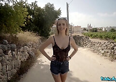 Lets Inked Dude To Touch Her Boobs For Money! With Juan Lucho And Lya Missy