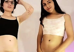 Big tit shemale jerks her long cock