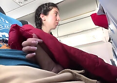 Public Cock Flashing In Airplane - I Brought Stranger To Cum In Two Minutes