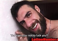 Bearded Straight Latino fucked for the first time