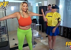 Airport Officer Searches BBW Tourist In A Lesbian Action