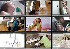 Dark-skinned woman in black hair undergoes dental exam with exposed torso in clinical setting