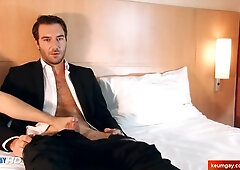 My glorious str8 banker serviced in a homosexual porno in spite of him