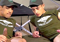 MilitaryDick: Felix Harris next to muscle Gabriel Chiappe