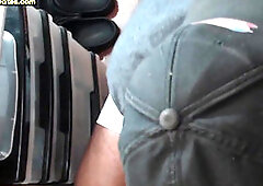 Greedy gloryhole sucker blows dick in homemade closeup