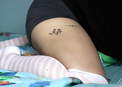 Femboy Down Bad Moans Like A Bitch While Fucking Pillow