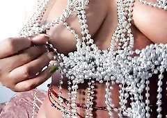 Nerdy Angel plays with her breasts ONCE MORE, spank u very much!