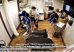 Michelle Andersons boyfriend watches her undergo mandatory fresh student physical for Tampa University at Doctor Tampa's gloved hands to see the 