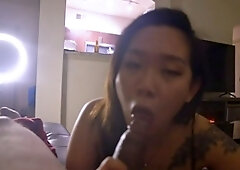 Hot Amateur Asian blowjob in my car