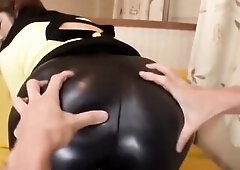 See Oriental hottie positions in leather leggings (nosex) on now! - Leather Leggings, Honey, Solo Porn