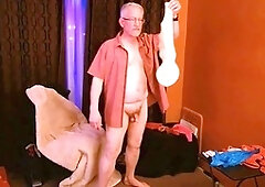 Mature, in english, grandpa masturbating