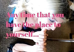 Pathetic sissy crossdressing ramrod worship