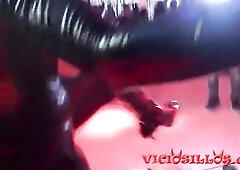 Show with trans sucking and submitting to a serf