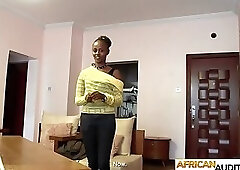 Naughty big ass African teen quicky sex and babe gave a sloppy blowjob