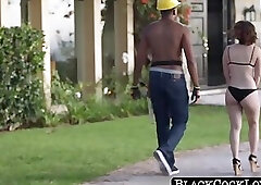 Yhivi's rounded little cutie BBC-fucked in the back yard hard