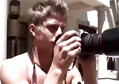 Wannabe twink models masturbate outdoors while being photographed