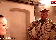 Maja-Bach Fulfils Her Fantasy To Get Her Ass Fucked By A Man In Uniform While Tied Up