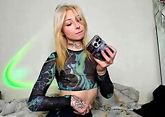 Blonde horny sex therapist stunner in lingerie jerks dick