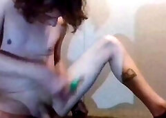 Shaving My Upper Left Leg and Left Asscheek