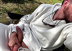 Eating Cum Off Pussy in the Morning Outside and Showing Off BTS