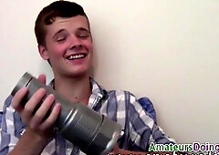 Watch this inexperienced twink tug and jerk off in hot POV action