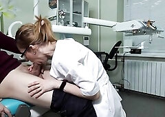 A hawt dentist with glasses sucking rod. Cum in throat