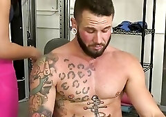 Tgirl gym instructor Khloe Kay butt fucked by her client