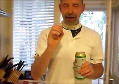 Latex shemale with big shemale boobs dominates in a sissy maid outfit