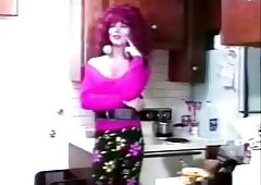 Vintage movie with a skilful redhead tranny