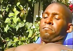 Aroused Black Chap Outdoor Wanking