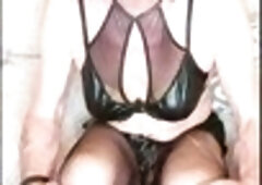 Juniper Beri, the amateur crossdresser from Leeds, loves flaunting her legs and getting off