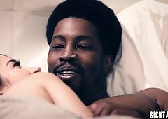 Hot MILF with amazing ass Alex Coal surprised her perverted big black cock husband with amazing cock sucking She came and started touching him before 