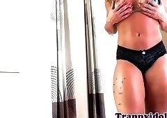 TS debutante drilling lovers tight butthole