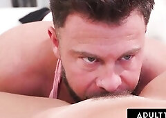 ADULT TIME - Sky Wonderland Fingers Herself Thinking That babe's Alone Until This babe Catches Roommate Watching