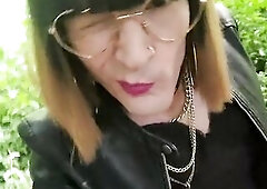 Bitch's FanTasme. Exhibited????in the Forest of Brunoy91. CuMSLuT Seeking Semen Offerings in Public. Hot French transvestite clothed as a floozy.