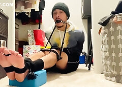 Bondage- Barefoot Boy Bound And Gagged In Closet! #2