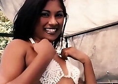 Jazmin Chaudhry enjoys the taste of pearl juice