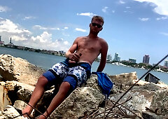 Calhoun Sawyer stroking off in Miami!