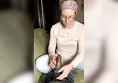 Cutie Ally Daybed Footjob with BBC Sex-toy