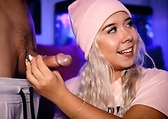 Wild platinum-blonde Imvalentina invites her neighbor Jesusjavier to share his manhood for a live show