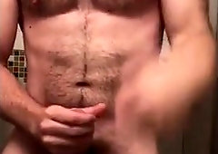 hairy young men with  big mushroom penis