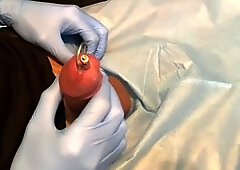 Intense urethral insertion session with peehole fun and climax