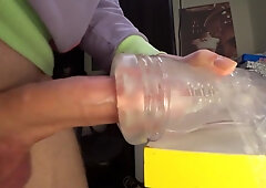 Highly Strenuous Pop-shot in A Narrow Condom Honeypot