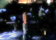 Blowjob at the club from a bleach blonde chick