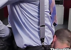 Muscular office hunks lunchtime fuckfest