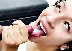 Cum starving Latina freak swallowing multiple cumloads