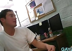 Sucking his thick cock