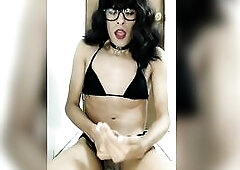 Latin chick Tranny Spunk fountain and Sissygasm Compilation