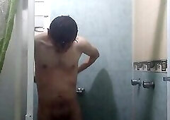 Taking a quick bath in the morning.